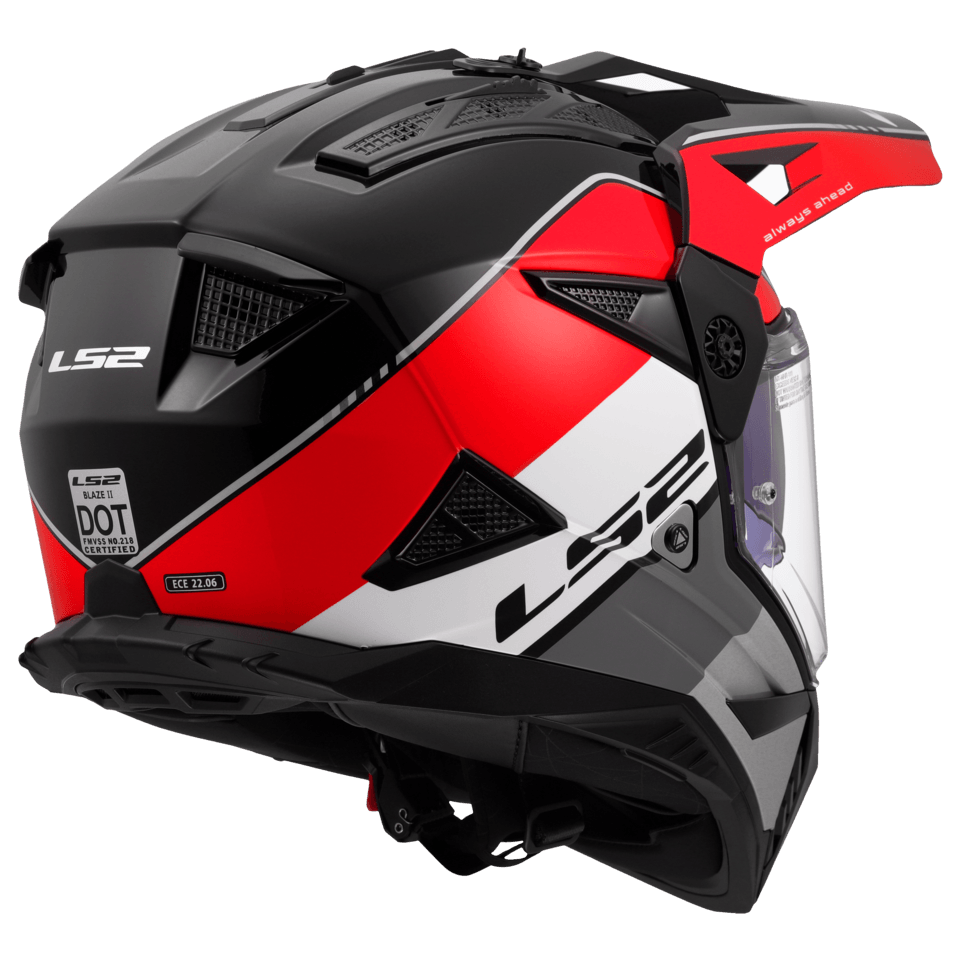Casco LS2 702 Pioneer II Rally Rojo / Negro / Brillo